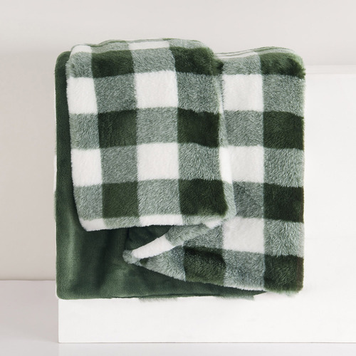Gingham Plush Throw