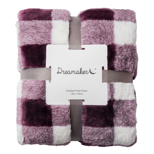 Gingham Plush Throw