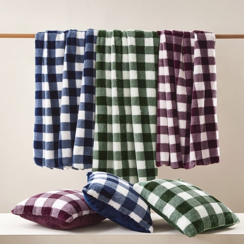 Gingham Plush Cushion