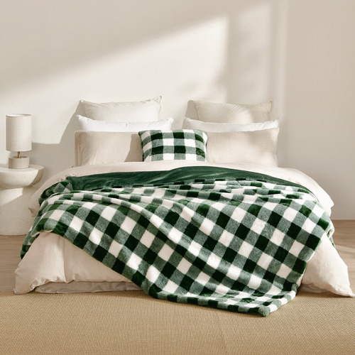 Gingham Plush Throw
