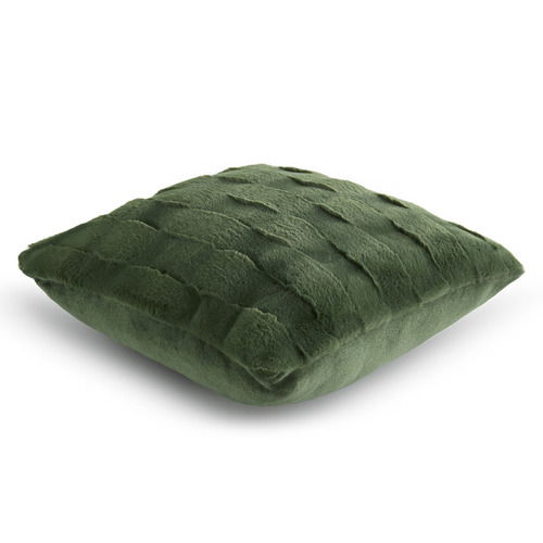 Basketweave Faux Fur Cushion