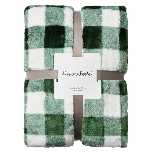 Gingham Plush Throw