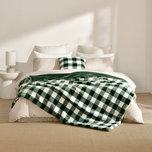 Gingham Plush Cushion
