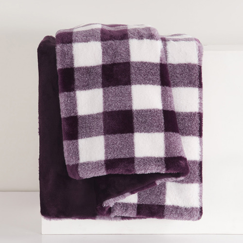 Gingham Plush Throw