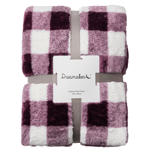 Gingham Plush Throw
