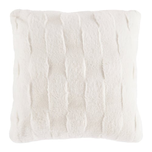 Basketweave Faux Fur Cushion