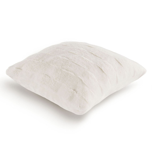 Basketweave Faux Fur Cushion