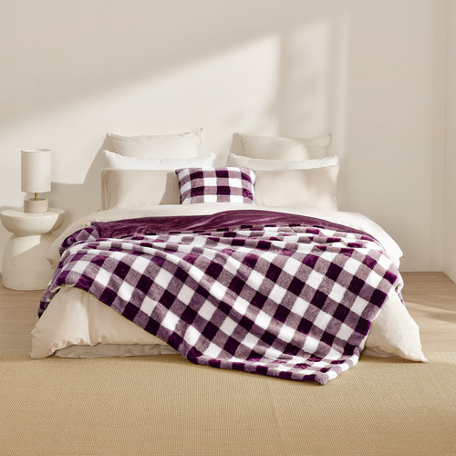 Gingham Plush Cushion