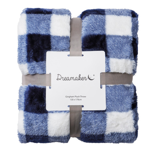 Gingham Plush Throw