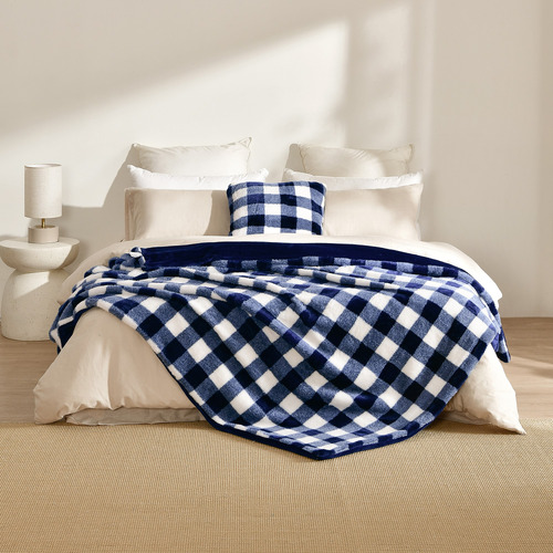 Gingham Plush Cushion