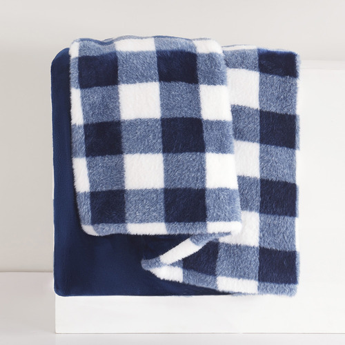 Gingham Plush Throw