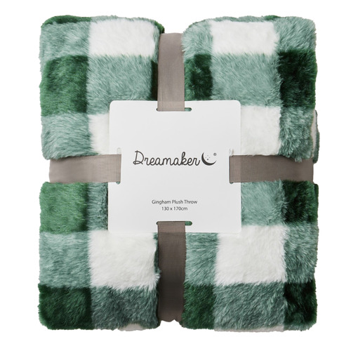 Gingham Plush Throw