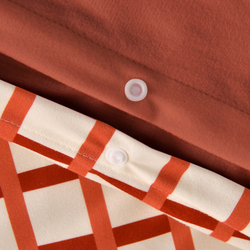 Sienna Grid Micro Flannel Reversible Quilt Cover Set