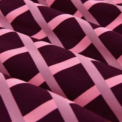 Cherry Grid Micro Flannel Reversible Quilt Cover Set