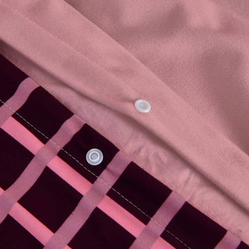 Cherry Grid Micro Flannel Reversible Quilt Cover Set