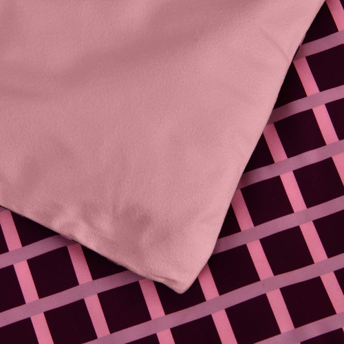 Cherry Grid Micro Flannel Reversible Quilt Cover Set