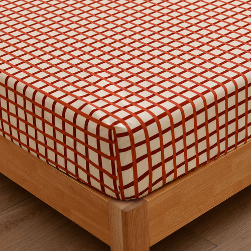Grid Micro Flannel Fitted Sheet Set