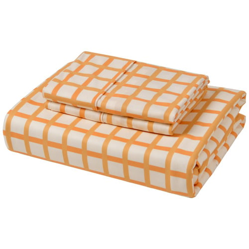 Grid Micro Flannel Fitted Sheet Set