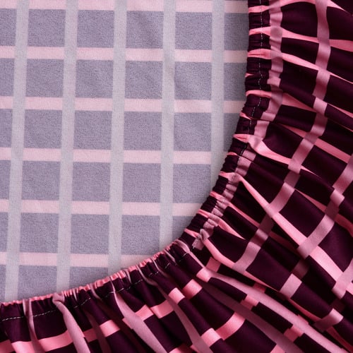Grid Micro Flannel Fitted Sheet Set