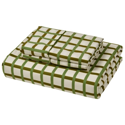 Grid Micro Flannel Fitted Sheet Set