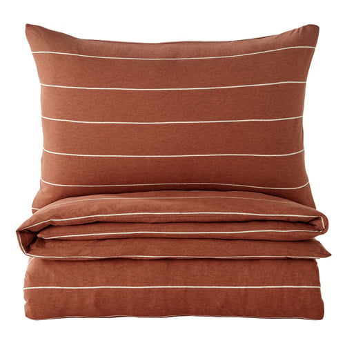 Rust Parm Reversible Cotton Jersey Quilt Cover Set