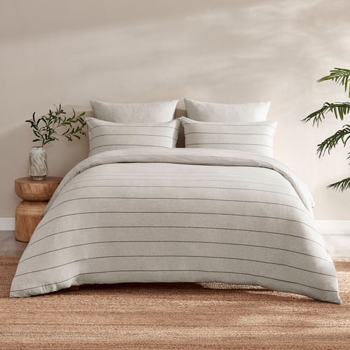 Oatmeal Parm Reversible Cotton Jersey Quilt Cover Set