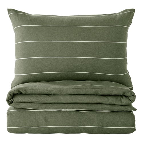 Olive Parm Reversible Cotton Jersey Quilt Cover Set