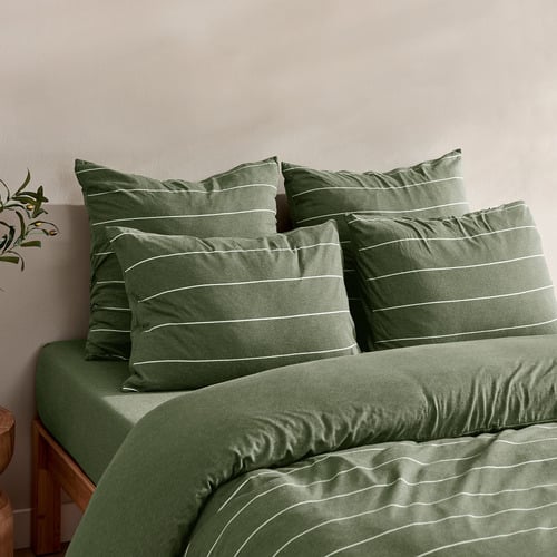 Olive Parm Reversible Cotton Jersey Quilt Cover Set
