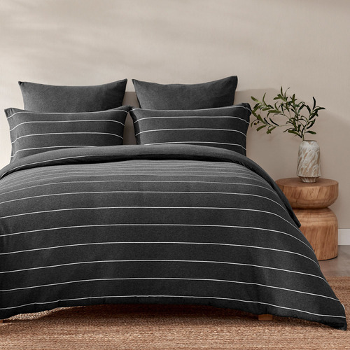 Charcoal Parm Reversible Cotton Jersey Quilt Cover Set