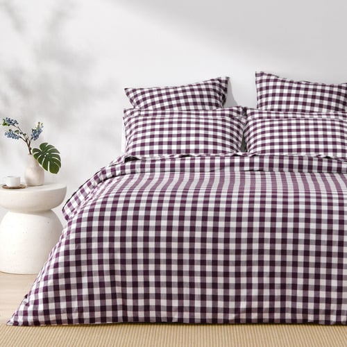 Plum Sierra Yarn-Dyed Washed Cotton Quilt Cover Set