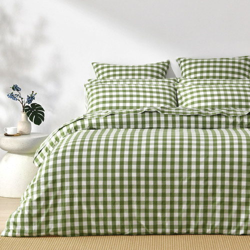 Olive Sierra Yarn-Dyed Washed Cotton Quilt Cover Set