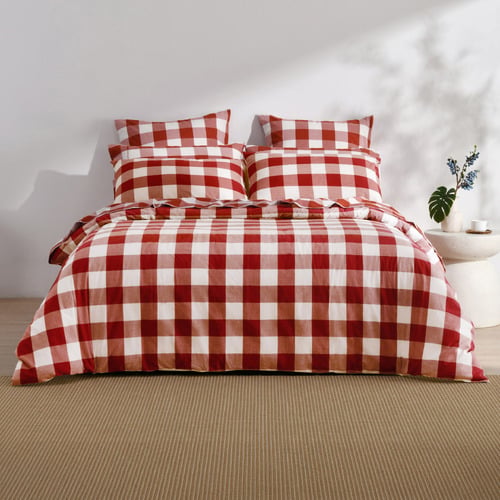 Rust Azari Washed Cotton Quilt Cover Set