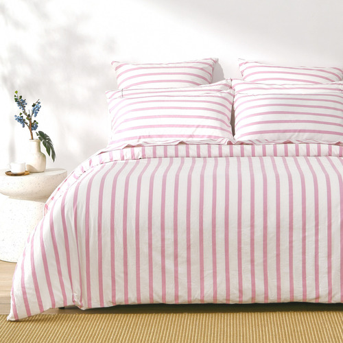 Pink Beau Yarn-Dyed Washed Cotton Quilt Cover Set