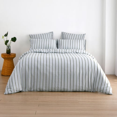 Sage & Olive Lili Microfibre Striped Quilt Cover Set
