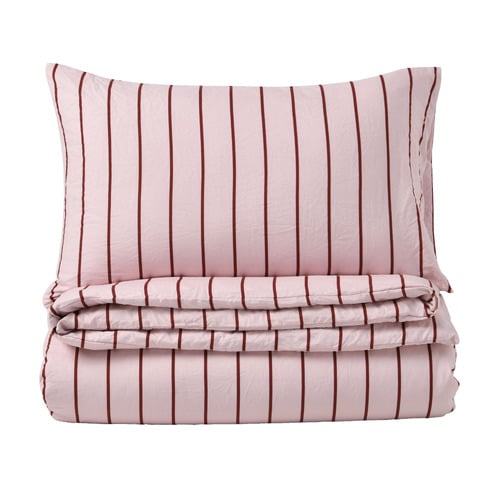 Pink & Plum Lili Microfibre Striped Quilt Cover Set