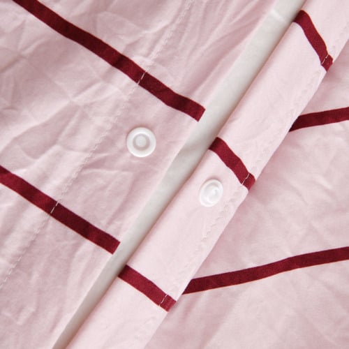 Pink & Plum Lili Microfibre Striped Quilt Cover Set