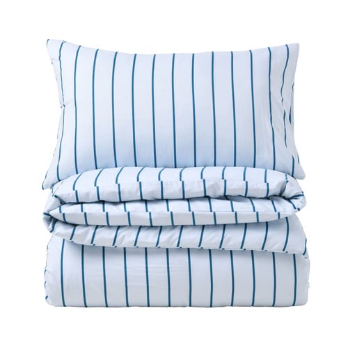 Sky & Teal Lili Microfibre Striped Quilt Cover Set