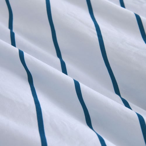 Sky & Teal Lili Microfibre Striped Quilt Cover Set