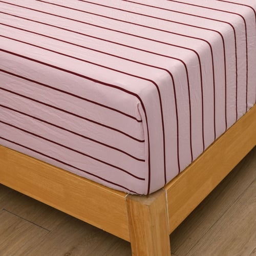 Lili Striped Microfibre Fitted Sheet Set