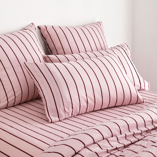 Lili Striped Microfibre Fitted Sheet Set