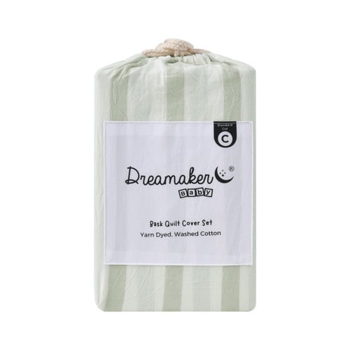 Sage Cesar Yarn-Dyed Cotton Cot Quilt Cover Set