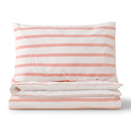 Coral Cesar Yarn-Dyed Cotton Cot Quilt Cover Set