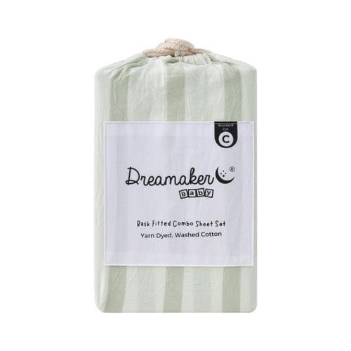 Cesar Washed Cotton Cot Fitted Sheet Set