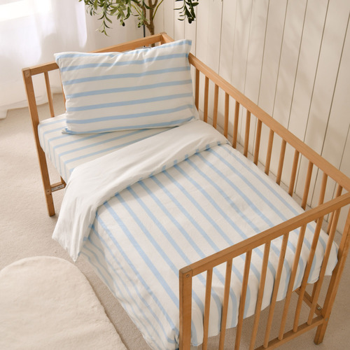 Sky Cesar Yarn-Dyed Cotton Cot Quilt Cover Set