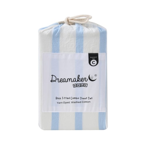 Cesar Washed Cotton Cot Fitted Sheet Set