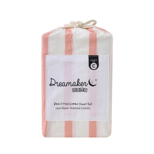 Cesar Washed Cotton Cot Fitted Sheet Set