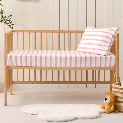 Cesar Washed Cotton Cot Fitted Sheet Set