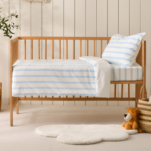 Sky Cesar Yarn-Dyed Cotton Cot Quilt Cover Set
