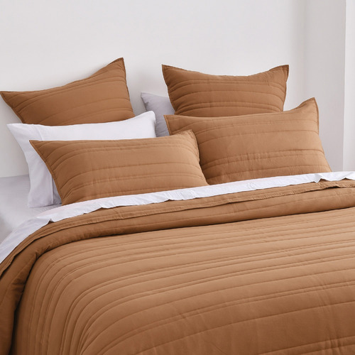 Charcoal Sharon Embossed Stripe Quilted Coverlet Set