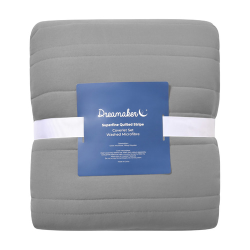 White Sharon Embossed Stripe Quilted Coverlet Set